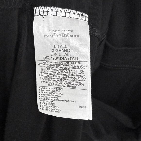 Gap Drapey Pocket T-shirt Black Large Tall - Picture 6 of 7